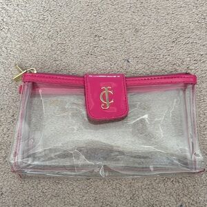 Juicy Couture Pink and Gold Transparent Cosmetic Bag- Vintage 2004